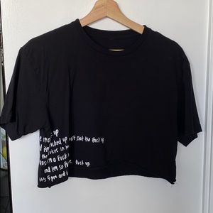 TANA Mongeau lyric cropped tee